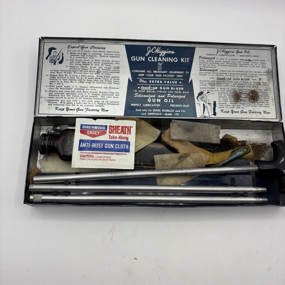 Vintage JC Higgins No. 710 Gun Cleaning Kit Sears Rifle Shotgun Cleaning Set